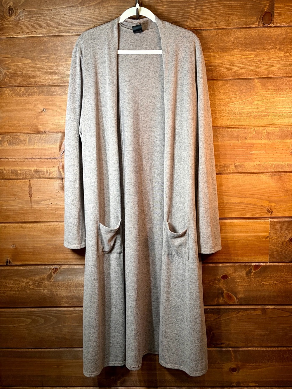 Agnes & Dora Duster Long Cardigan Light Dusty Heathered Pink and Gray Size XXL 🌸